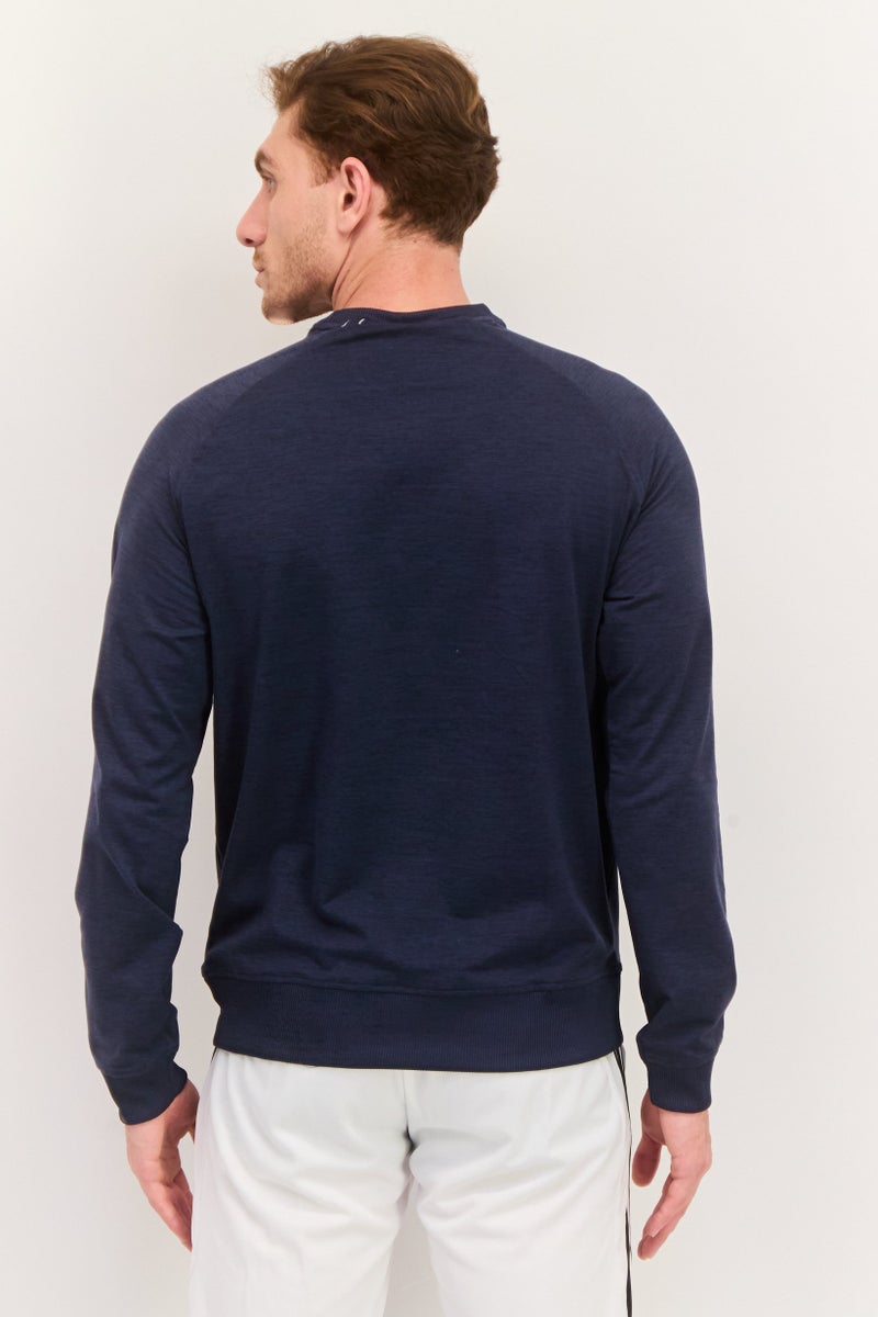 PUMA سويت شيرت رياضي للرجال بأكمام طويلة مناسب في الهواء الطلق، أزرق داكن - Image 3